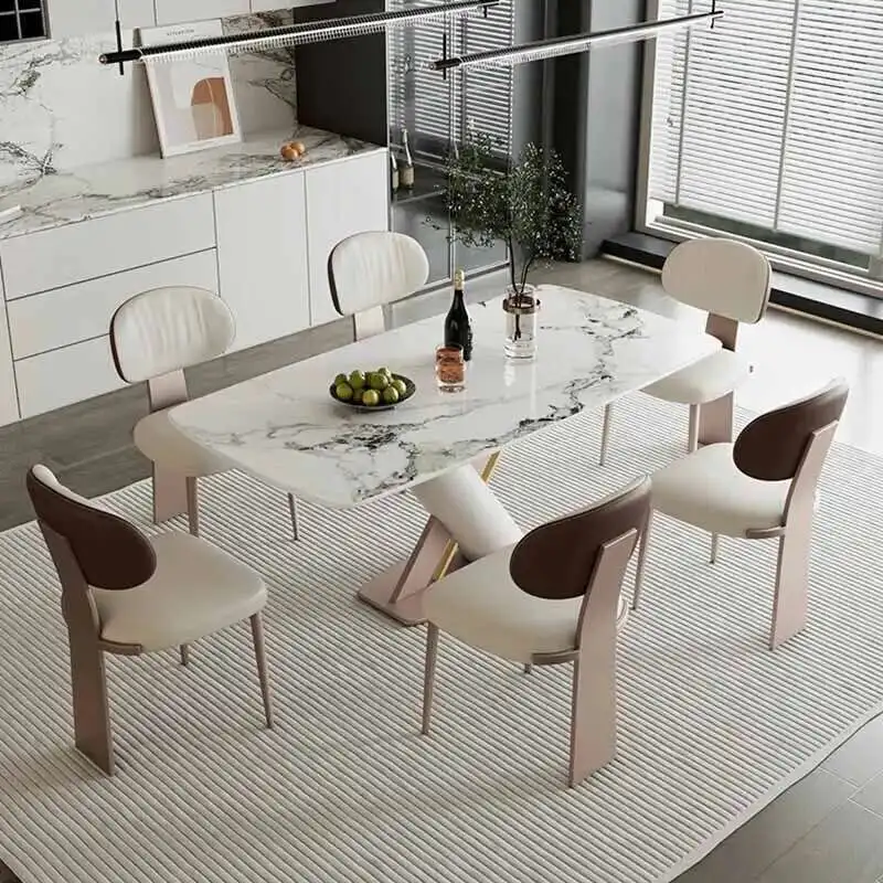 Sillas de Comedor europeas tapizadas, Silla de Comedor de diseño limpiable de Metal de lujo, Silla de oficina nórdica, Comedor, muebles para el hogar