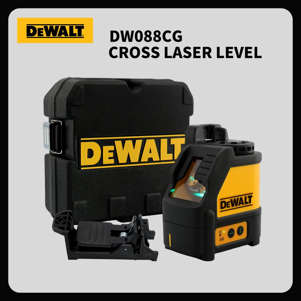 Dewalt DW088CG nivel láser cruzado de 2 líneas, luz verde, instrumento de punteado Horizontal y Vertical de precisión inalámbrico para exteriores