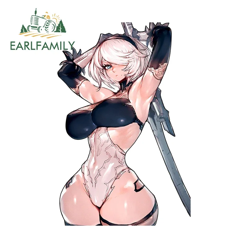 

EARLFAMILY 13cm × 8.5cm for 2B Nier Car Sexy Windshield Door Decoration Pretty Girls Decals Nice Bumper Vinyl Car Accesorios