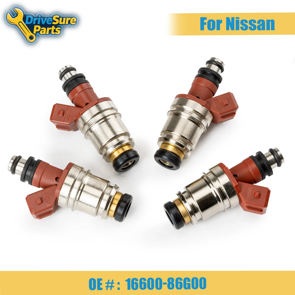 

16600-86G00 4PCS New Fuel Injector For Nissan Pickup D21 2.4L I4 1990-1995 1660086G10 Car Accessories
