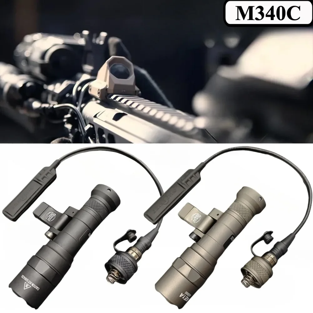 Tactical SF M300A/M340C air gun high-power LED flashlight with pressure switch gun light, suitable for outdoor hunting