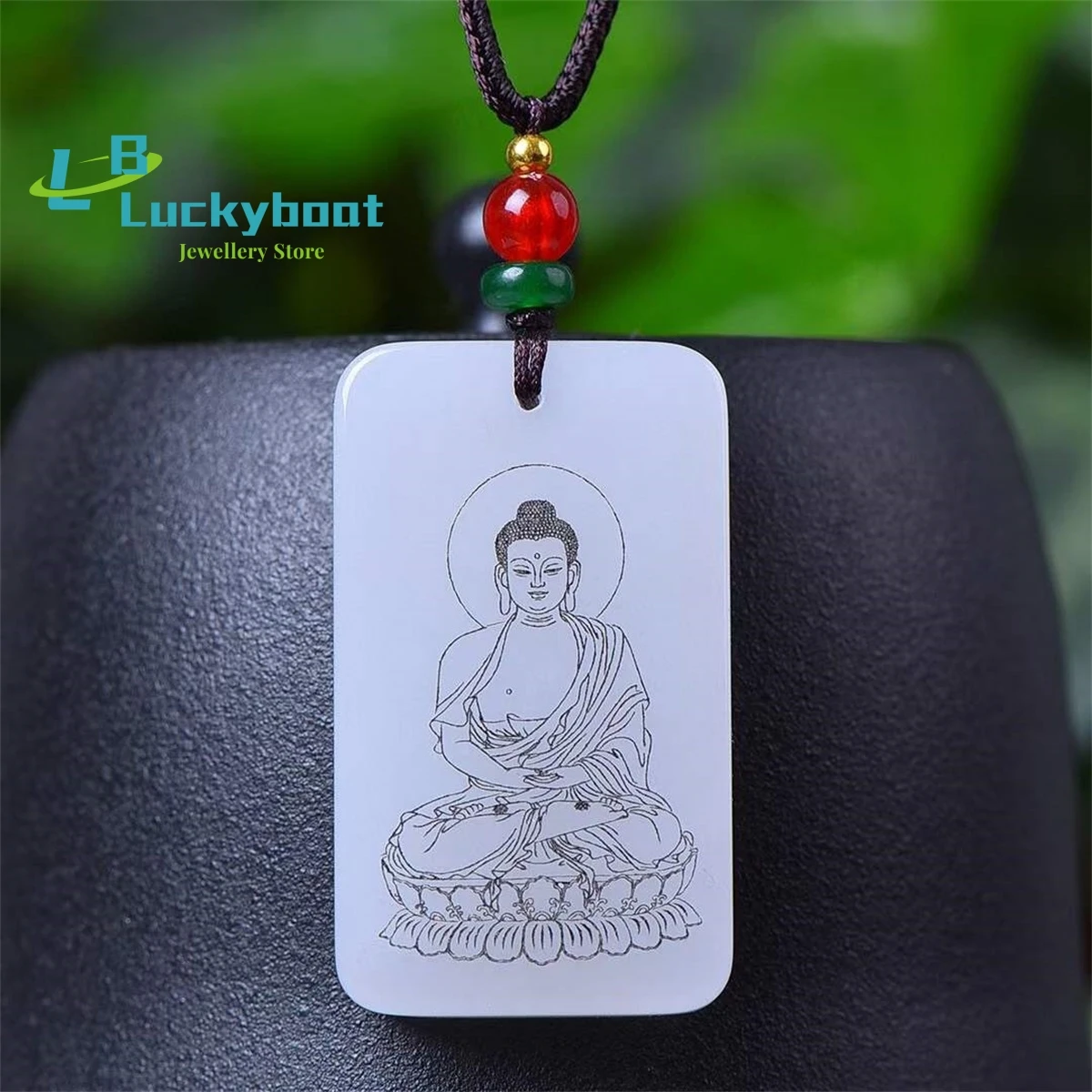 Natural Golden Silk Sheep Fat White Jade Lotus Buddha Pendant Simple and Personalized Fashion Versatile for Men and Women