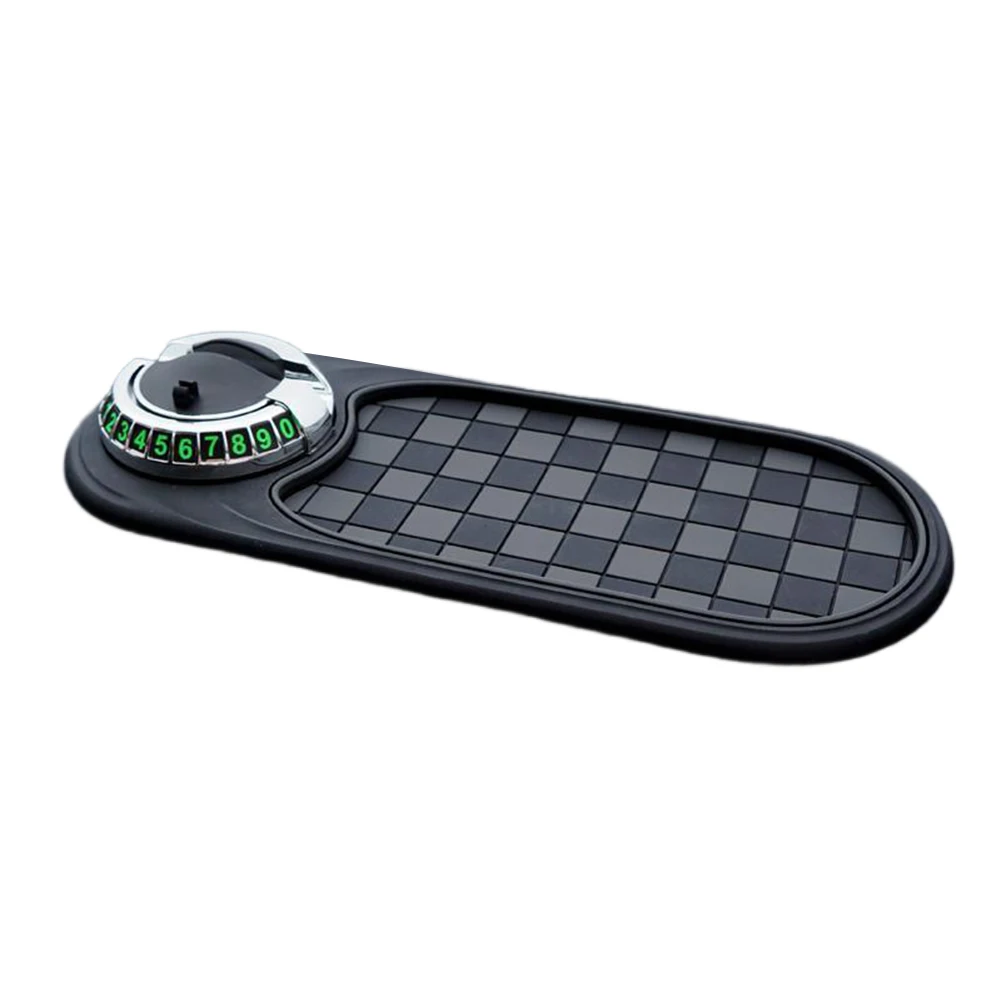 

360 Degree Rotating Car Phone Holder with Temporary Parking Numbe Dashboard Pad Anti-Shake Anti-Slip Phone Mount Car Accessories
