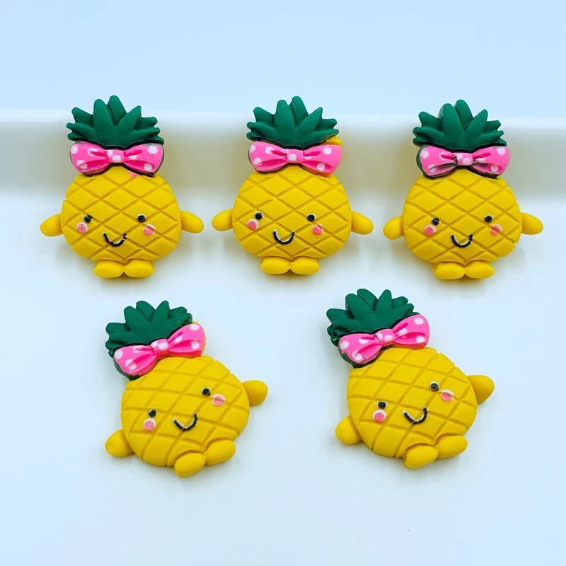 10 Pcs New Cute Resin Cartoon Fruits Flat Back Cabochon Scrapbook Kawaii DIY Embellishments Charm Decorate Accessories D46