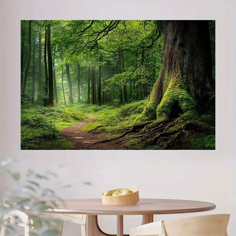 

1pc Forest Pathway Tapestry - Enchanted Woodland Peachskin, Indoor/Outdoor Housewarming Gift