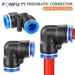 10pcs PV 4mm 6mm 8mm 10mm 12mm Tube 90 Degree Equal Union Elbow Air Pneumatic Push In Connector Quick Connection Fitting
