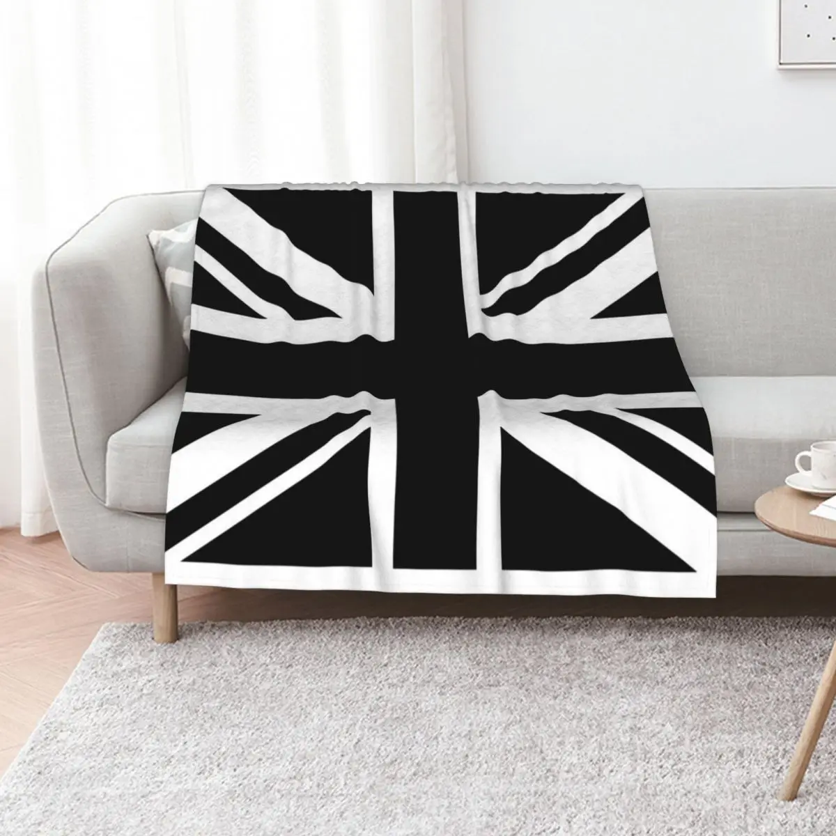 UNION JACK BLK/WHT Throw Blanket Decorative Sofas blankets ands for winter Luxury Designer Flannel Fabric bed plaid Blankets