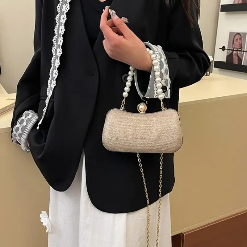

Chain Evening Peal Bag Dinner Shoulder Bag For Women Handbag Fashion Crossbody Bags Vintage Underarm Bag Satchel