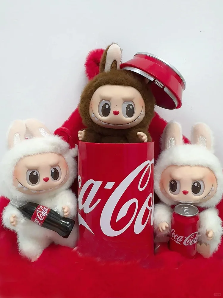 New Genuine The Monsters Coca Cola Series Vinyl Face Doll Labubu Action Figure Keychain Pendant Table Decoration Christmas Gift