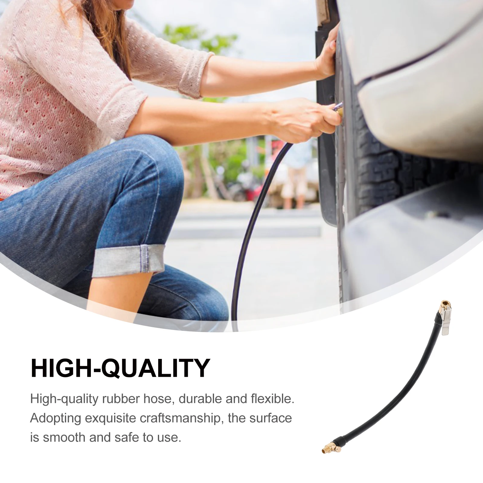 

Air Pump Extension Tube Durable Rubber Hose Tire Valves Extender Car Bike Motorcycle Inflator Repair Tools