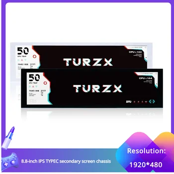 NEW Turing 8.8 inch IPS TYPEC Secondary Screen Case CPU GPU RAM Computer Monitoring USB Display Chassis Smart AIDA Free