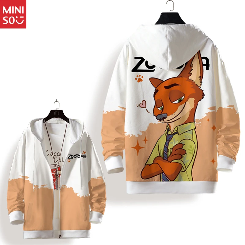 미니소 주토피아 후드 가디건 남성용, 주디 닉 플리스 재킷, 플러스 사이즈 셰르파 탑