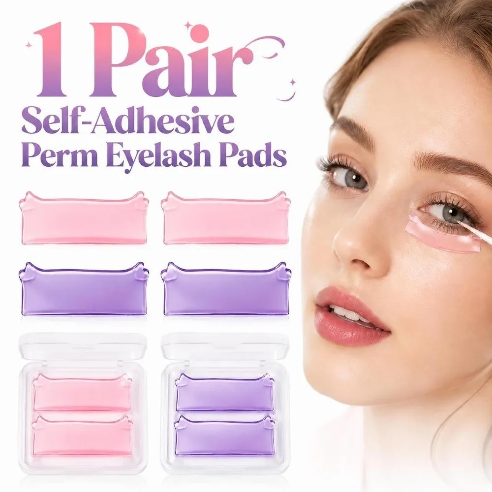 1 Pair Silicone Heart-shaped Eyelash Curling Pads Ultra Thin Self-Adhesive Eyelash Perm Curler Reusable Eyelash Curling Tools