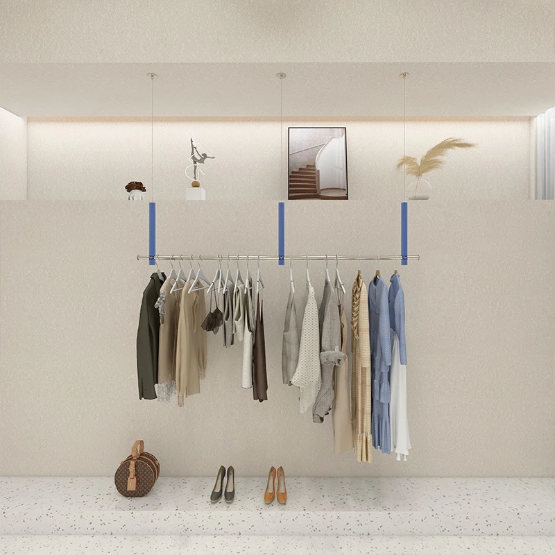 Custom, Boutique Wandgemonteerde Set Kledingrekken High-End Licht Kleding Winkel Display Rack