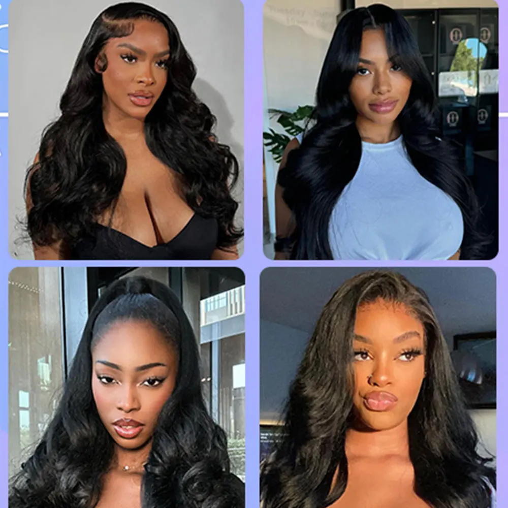 شعر مستعار بدانتيل أمامي مموج للجسم ، شعر بشري ، دانتيل شفاف ، شعر مستعار أمامي ملتف مسبقًا ، شعر طبيعي ، كثافة ، 13x4