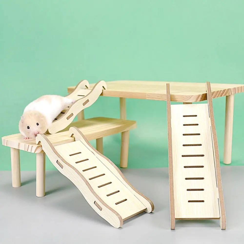 Wooden Hamster Ladder Suspension Bridge Small Pet Wood Ladder Gerbil Hideout Wooden Small Animal Chew Toy