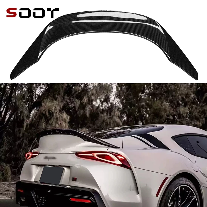 

For Toyota Supra A90 A91 MK5 2019+ Carbon Fiber Tail fins Rear Trunk Spoiler Guide Wing Rear Wing Auto Parts