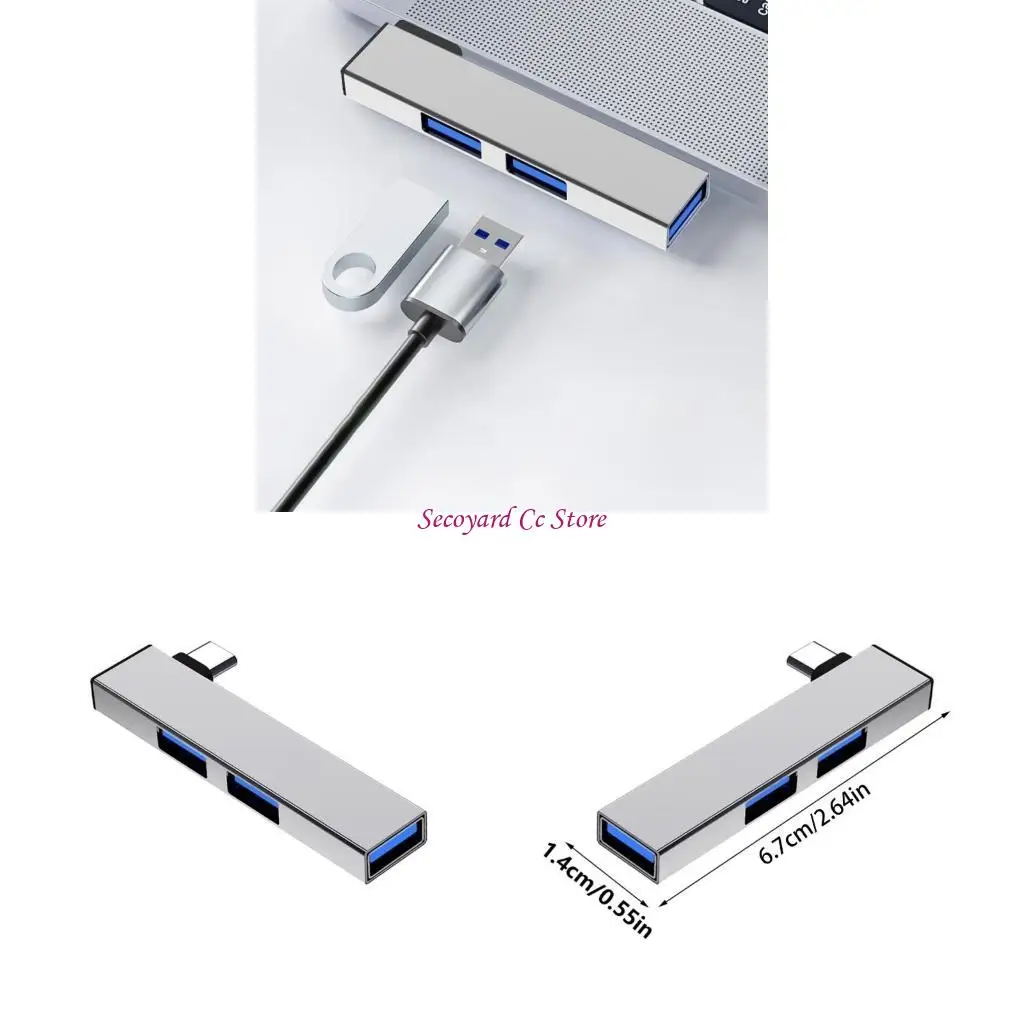 

N3UC USB Type C Hub 2 USB2.0, 1 USB3.0 Adapter for Enhances Laptop Functionality