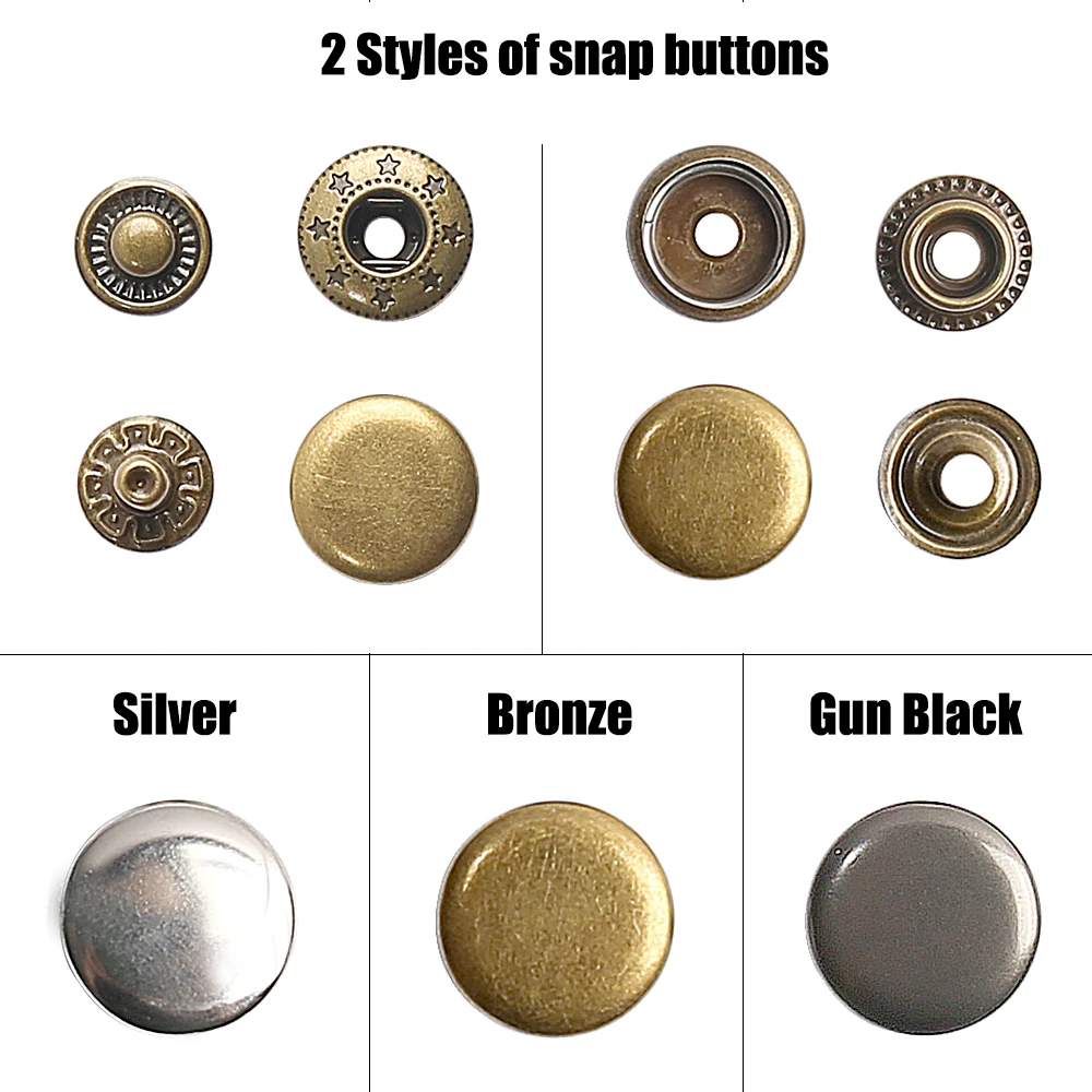 10mm 12.5mm 15mm Brand New Stainless Steel Snap Fastener Sewing Accessories Botones Snap Button for Clothing Jackets Leather