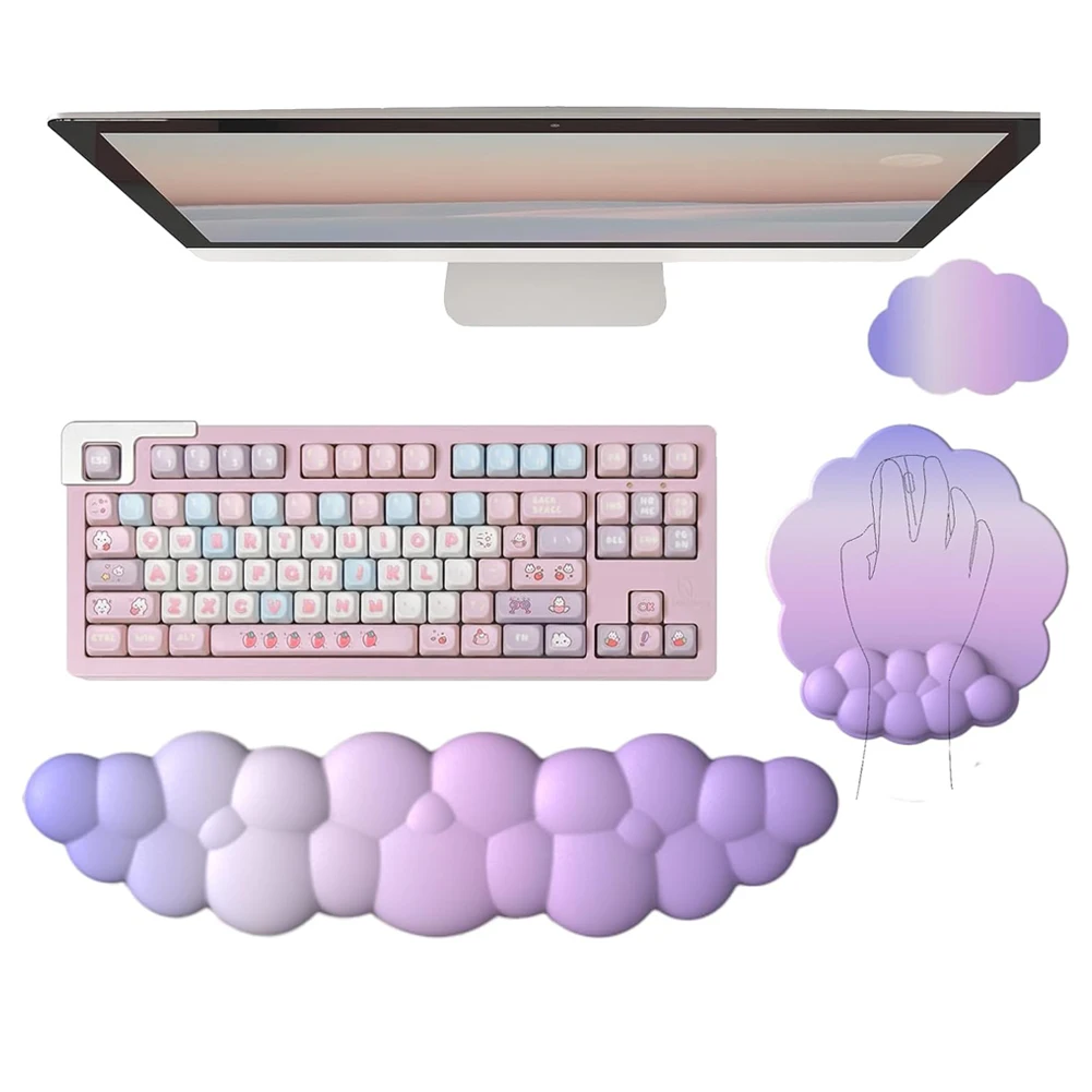 Ergonomic Cloud Keyboard Wrist Rest Memory Foam mouse Wrist Pad Support for Computer Typing Pain Relief Home Office Desk