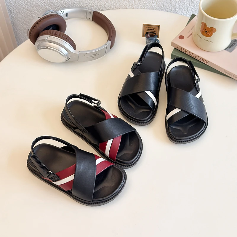 2025 Summer New Children Sandals for Girls Boys Fashion Korean Style Soft Bottom Anti-slippery Versatile Open-toe Beach Shoes