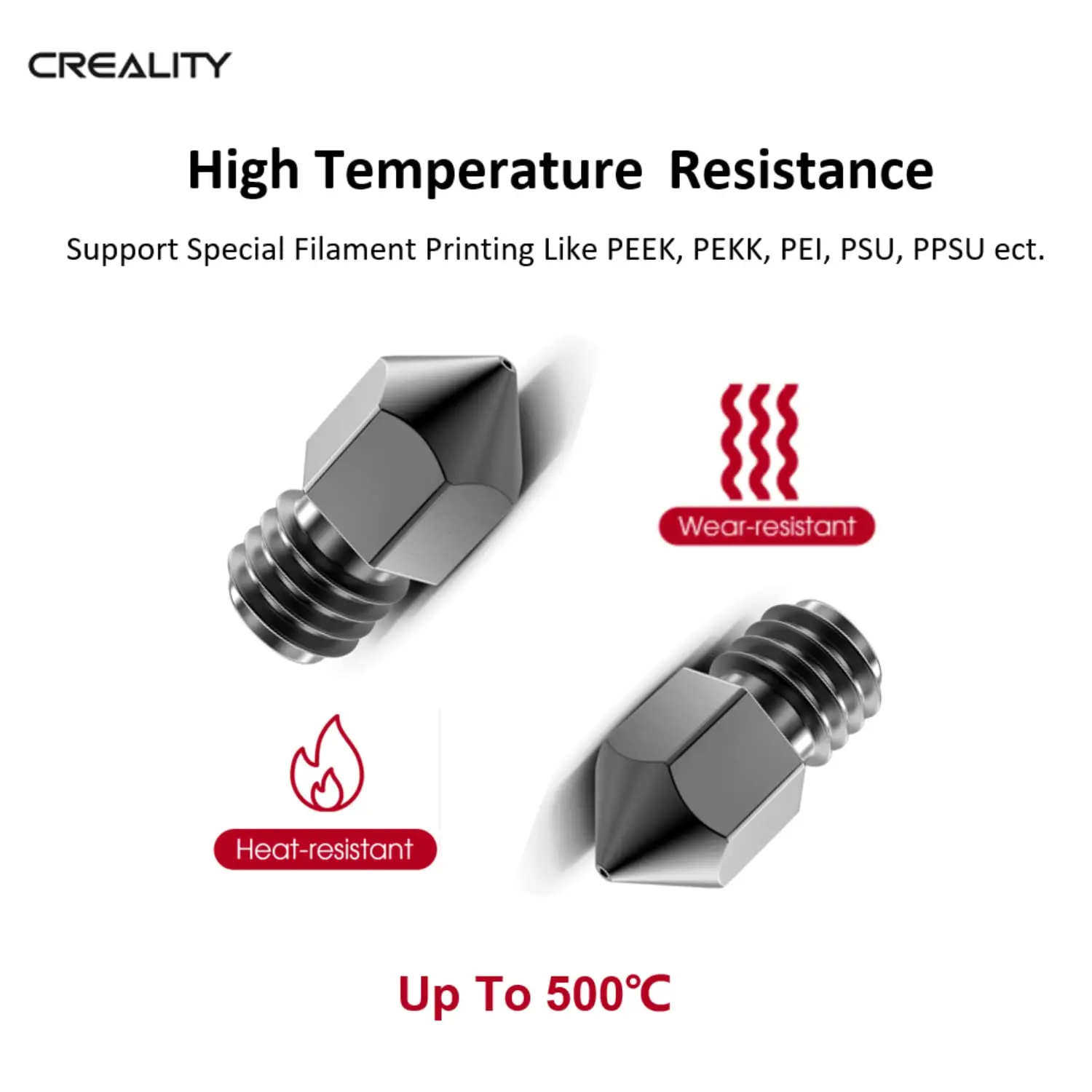 CREALITY 고속 노즐 0.4mm/0.6mm 스파이더 고온/속도 핫 엔드 키트, 합금 스 로트 튜브 3D 프린터 부품 포함