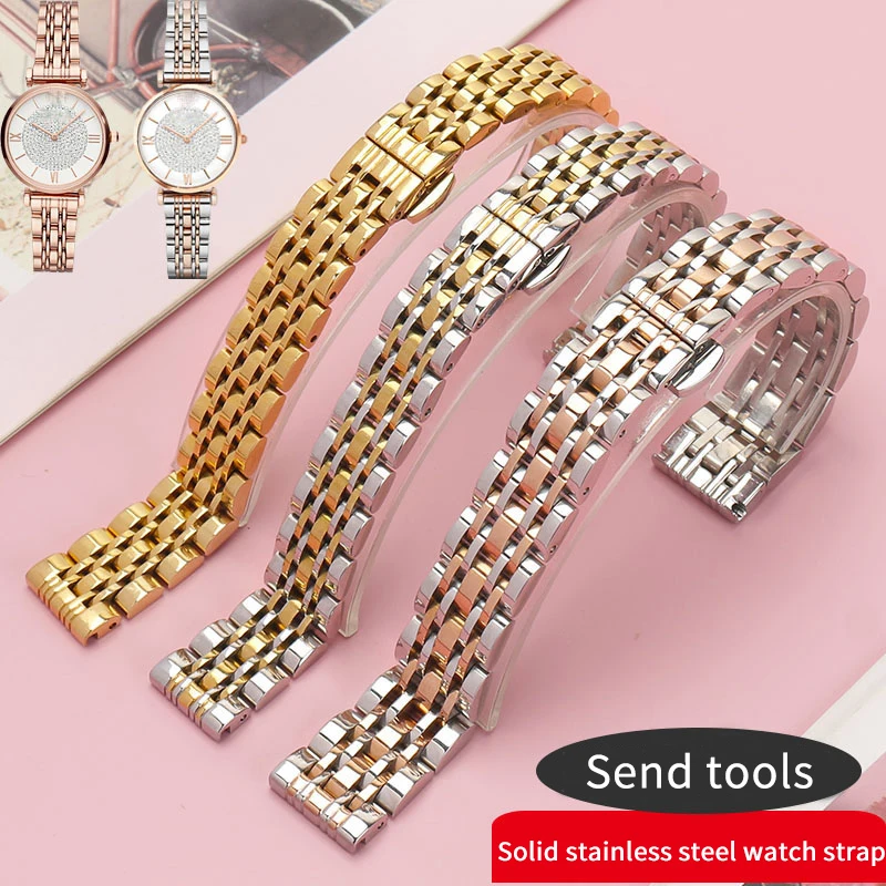 Ремешок для часов Armani Tissot для Seiko for Citizen Samsung, ремешок из нержавеющей стали 18 20 22 мм, браслет, аксессуары для часов