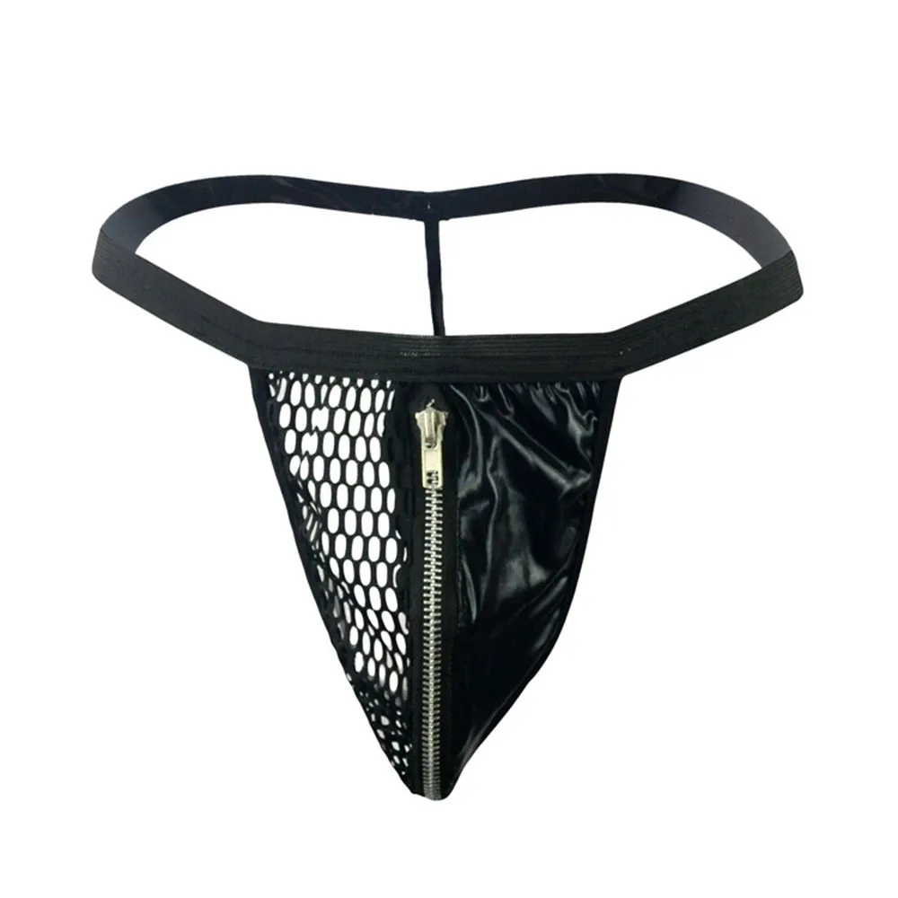 Mens Sexy Mesh Briefs Low-Waist Cross Back Open Underwear G-String Pouch Boxers Breathable Tangas Thong Underpants Lingerie