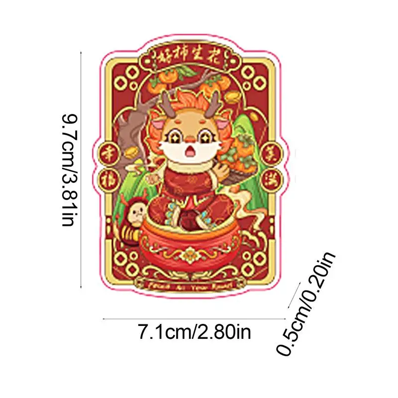 Chinese Style Refrigerator Magnet Chinese New Year Festive Cartoon Cute Creative Refrigerator Magnet Home Decor