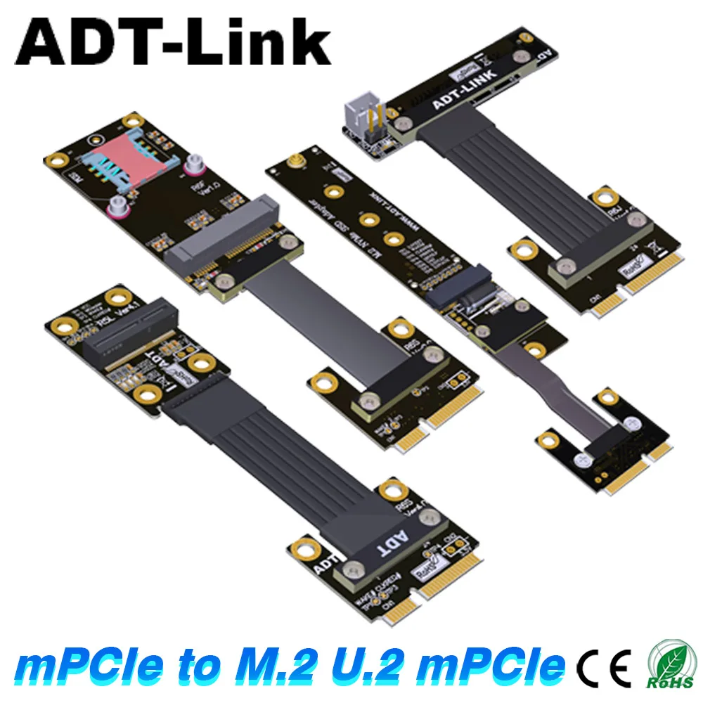 

2023 NEW Mini-PCIe mPCIe To M.2 Key-M NVMe / M.2 Key-E WiFi Mini PCI-e / U.2 SFF-8639 SSD Wireless Network Card Extension Cable