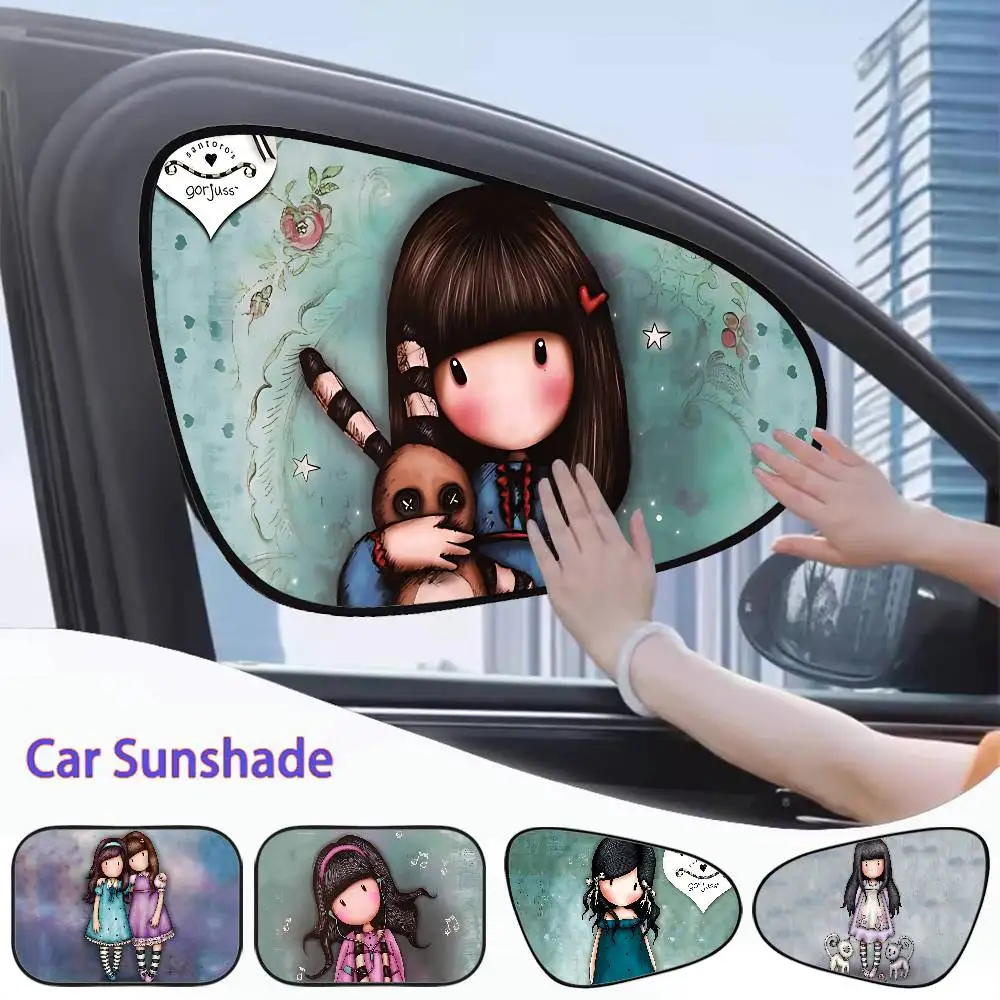 Cartoons S-Santoro Gorjuss Car Window Shading Sun Protection Heat Insulation Sunshade Adsorption ASunshade Side Shield