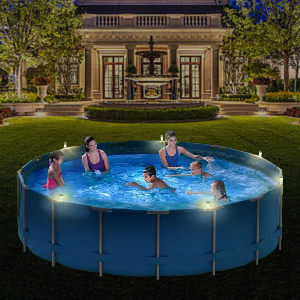 

6 Pack Swimming Night Light IP44 Waterproof Solar Lights Outdoor Fence Decor LED Pool Solar Lights for Framed Above Ground Pools