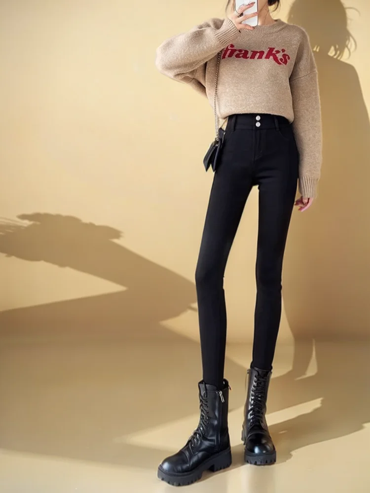 

Теплые леггинсы для женщин, обтягивающие ажурные широкие леггинсы без смущения, герметичный дизайн, спортивная одежда, колготки длиной до пола