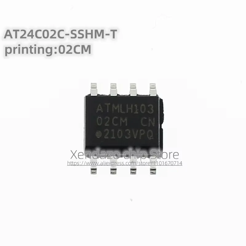 10pcs/lot AT24C02C-SSHM-T AT24C02C-SSHM AT24C02C Silk screen printing 02CM SOP-8 package Memory chip