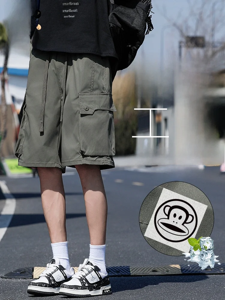 

Мужские летние тонкие быстросохнущие повседневные брюки Paul Frank свободного кроя с прямыми штанинами средней длины