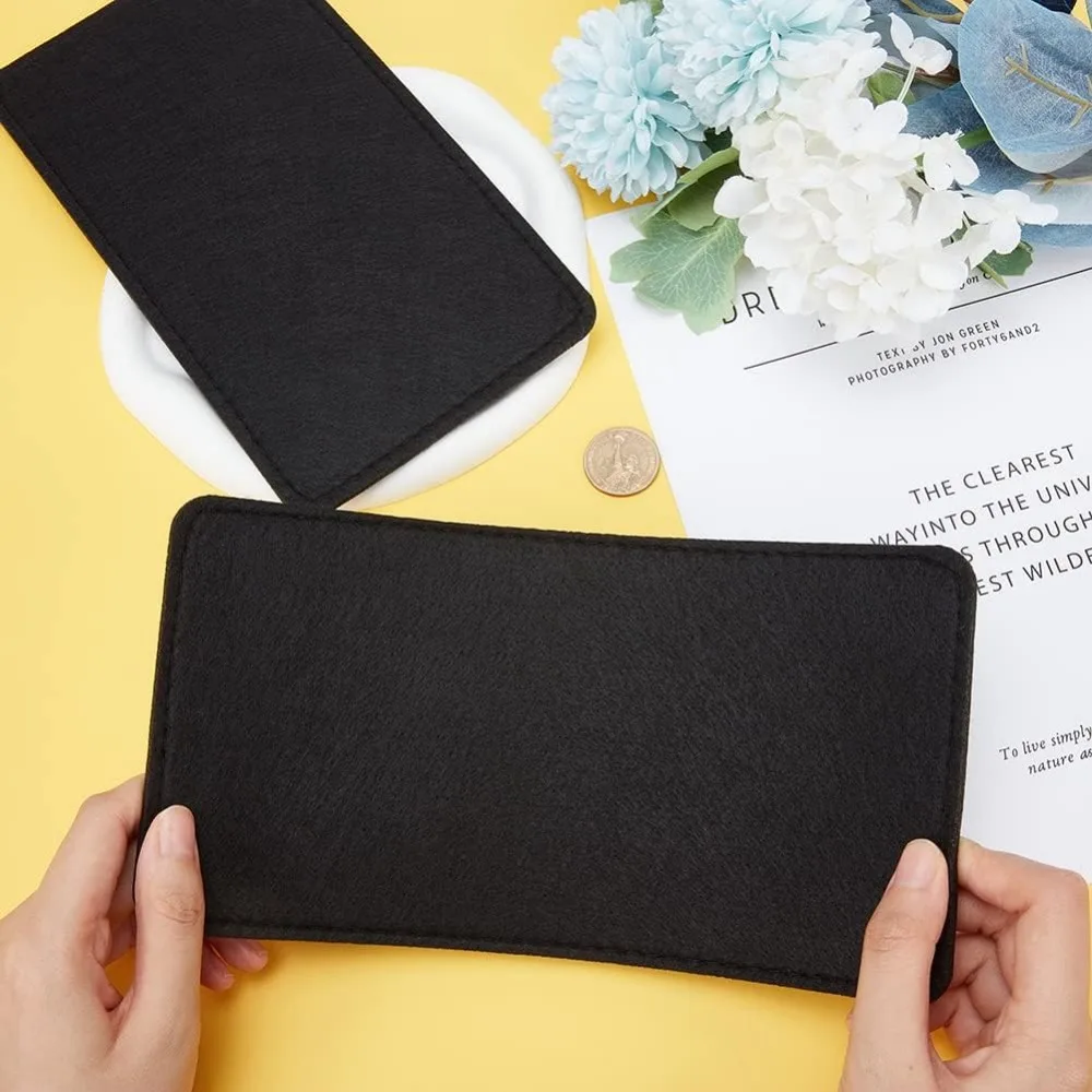 2pcs Felt Bag Base Shaper, 13.7 x 7 Inch Insert Bag Bottom Black Purse Bottoms Rectangle Bag Liner Board Bag Bottom Shaper