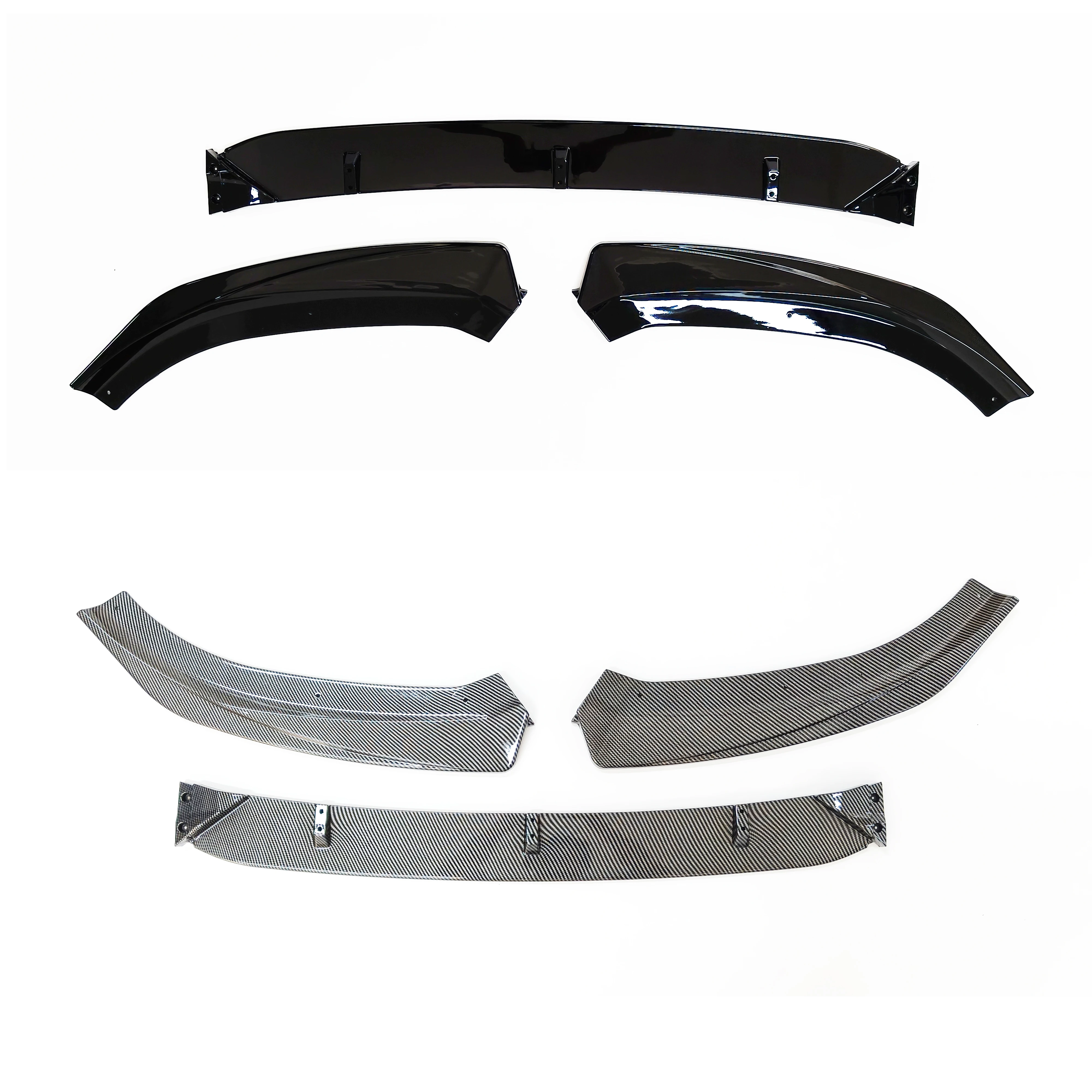 Front Bumper Lip Splitter For Audi A3 S3 MK3 8V S-line 2017-2020 Maxton Style Gloss Black