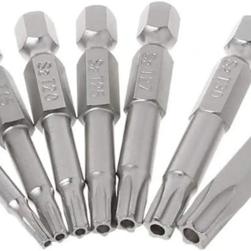 7-teiliges Set S2 magnetische Sternschraubendreher-Bits, 50 mm Länge, 1/4" Sechskantschaft, T10 T15 T20 T25 T27 T30 T40 Sternschraubendreher-Bits-Set
