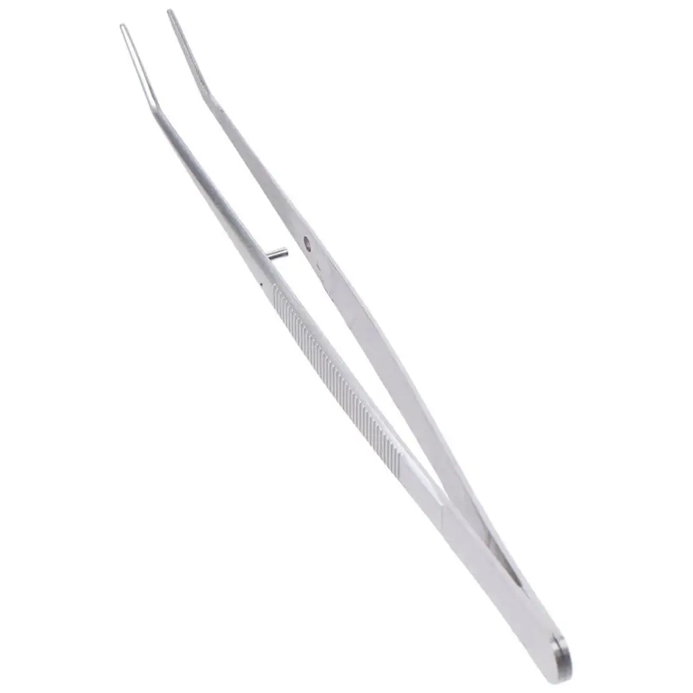 1Pc Professional Grade Stainless Steel Curved College Tweezers Silver Sewing Machine Tweezers 6.1