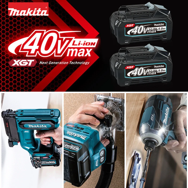 Bateria Makita 40V, bateria recarregável 5.0AH, 40V MAX XGT Makita,BL4025, BL4050, BL 4080100 Bateria de ferramenta de substituição 100% original