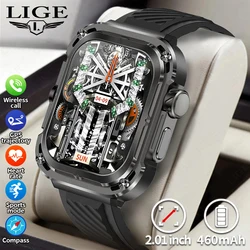 LIGE Smart Watch Men 2026 Watches AMOLED HDScreen Bluetooth Call GPS Trajectory Heart Rate Health Monitor Compass Smartwatch Man