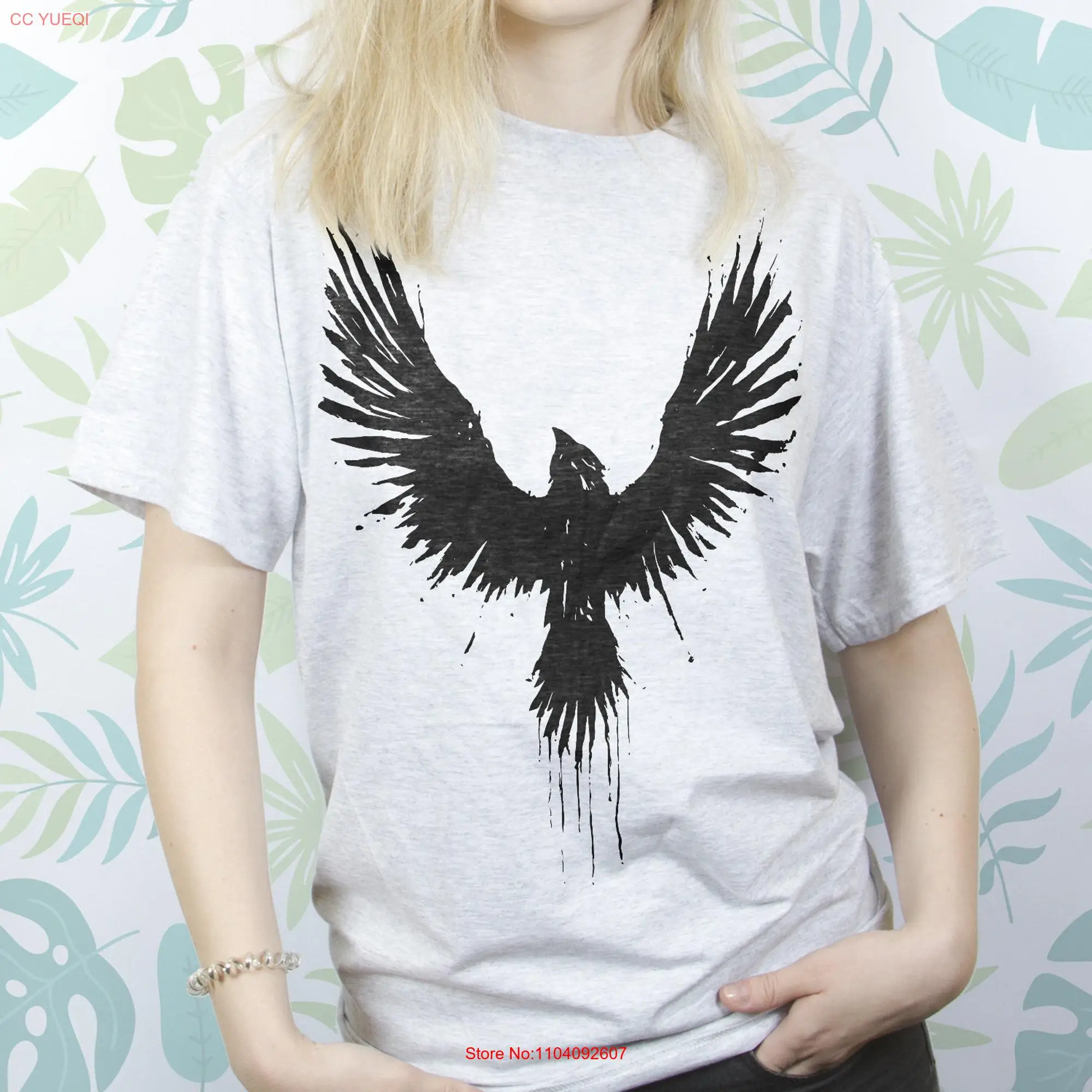 Crow shirt for Girl tee T Art Nature Guy Lady Goth Animal Bird Raven Freedom idea long or short sleeves