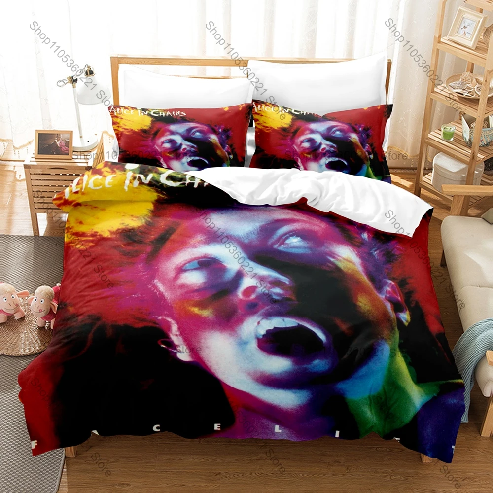 Rock Band Alice in Chains 3D Print Bedding Set 3 Pieces Soft Duvet Cover Pillowcase Home Textile Classic Album