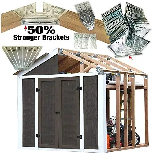 50% Structurally Stronger Truss Design EZShed Kit Builds 6 feet–14 feet Widths Any Length - Bonus Miter Template