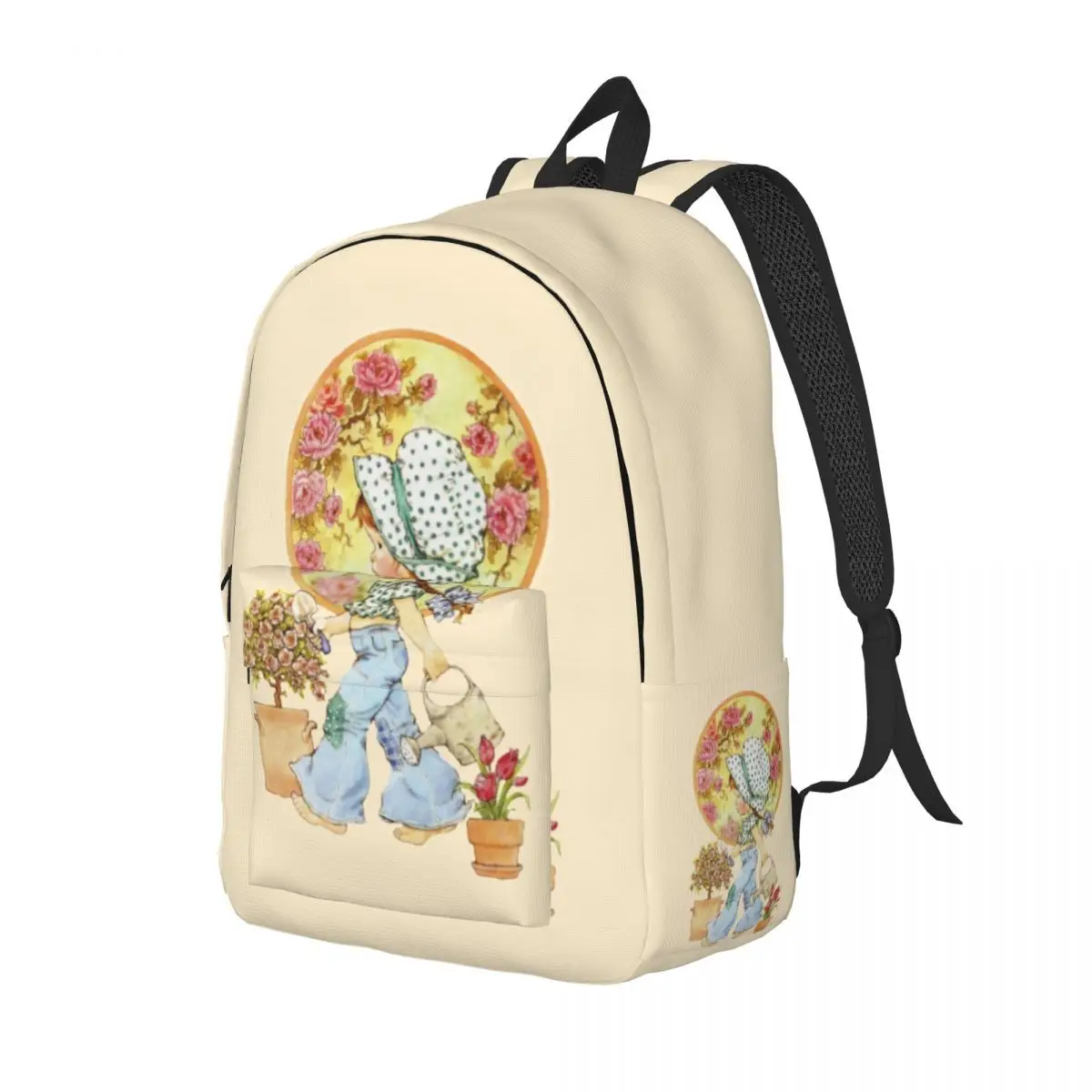 Kawaii Sarah Kay Laptop Backpack Men Women Fashion Bookbag for College School Students Girl Roses And Watering Bag