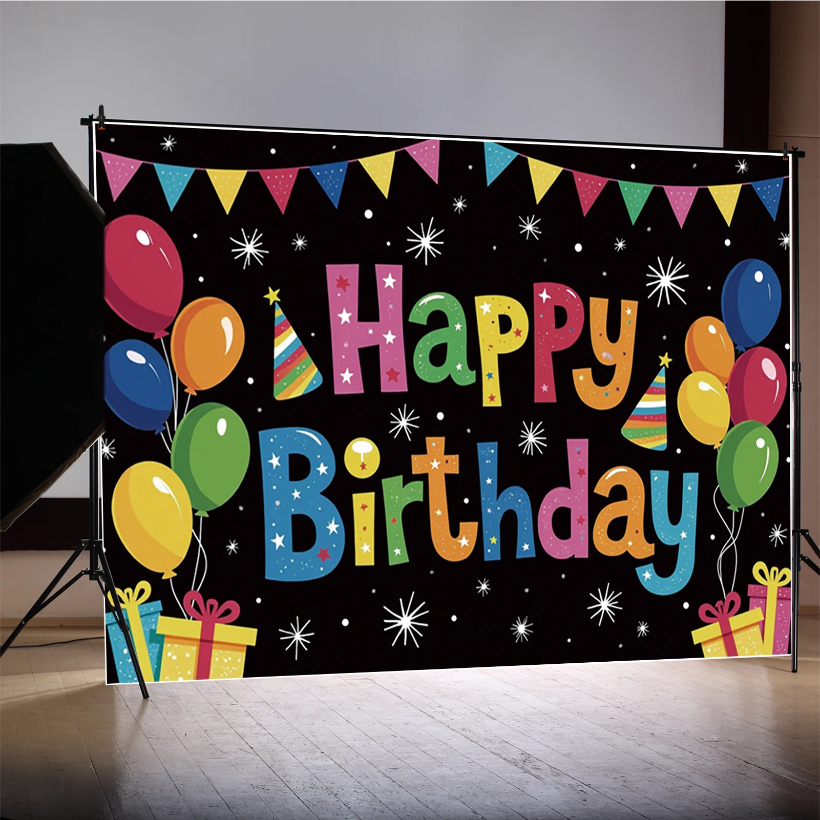 MOON.QG детский фон с изображением акулы на день рождения, черный воздушный шар, серебряная звезда, фон для фотозоны, детский студийный баннер, реквизит