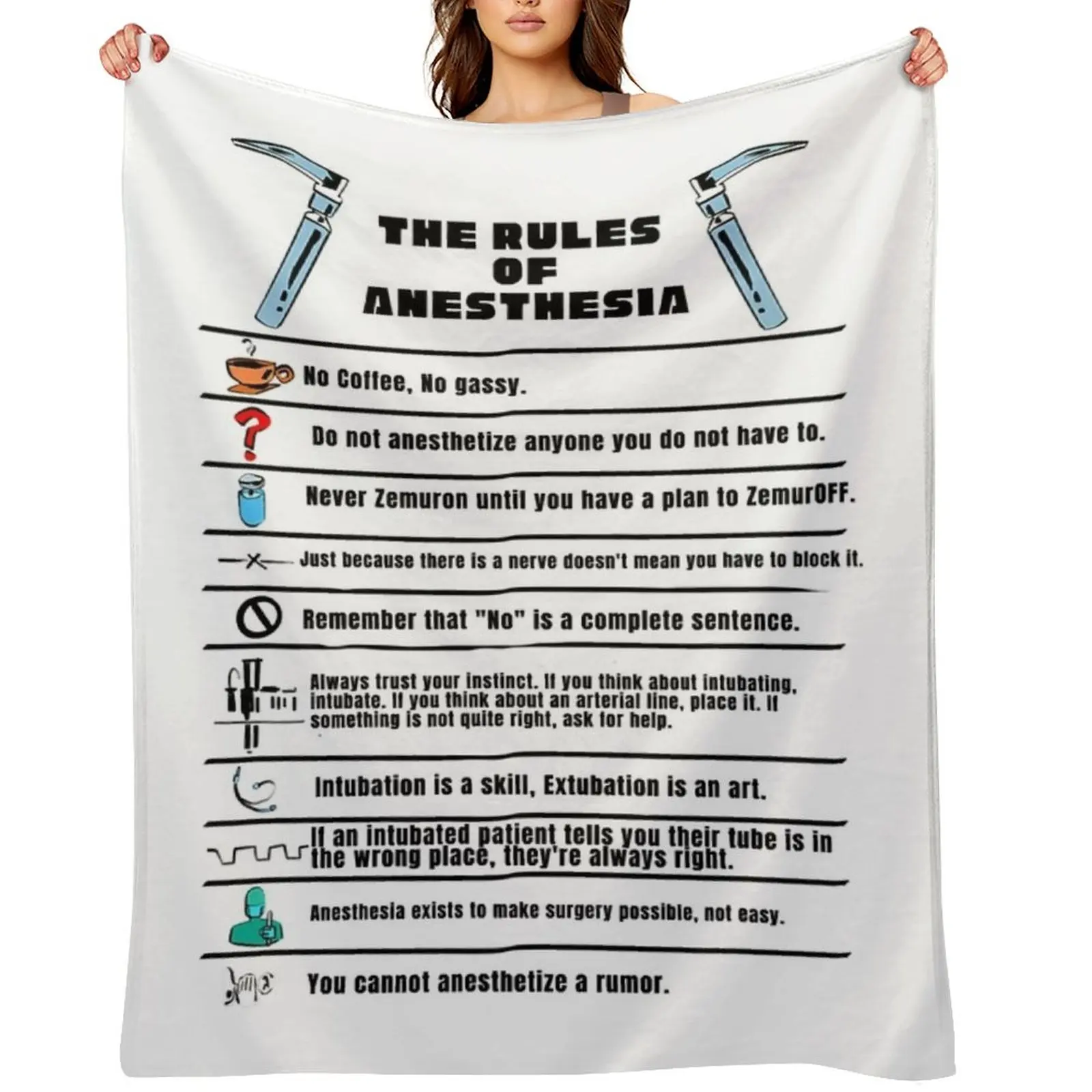 

The Rules of Anesthesia Throw Blanket Blankets For Sofas warm for winter Extra Large Throw christmas gifts Blankets