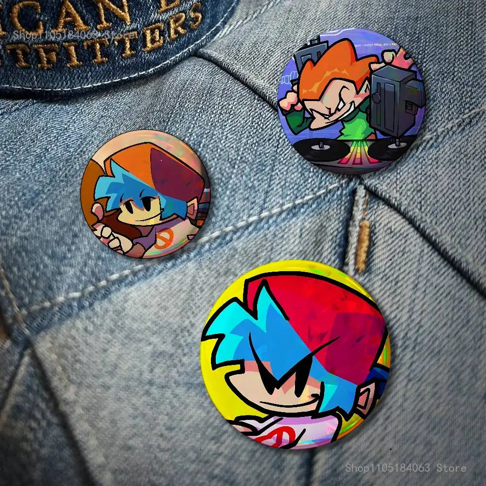Friday Night F-Funkin game Badges Button Round Creative Pin Brooch Badge Bag Decor Fans Collect Friends Gifts