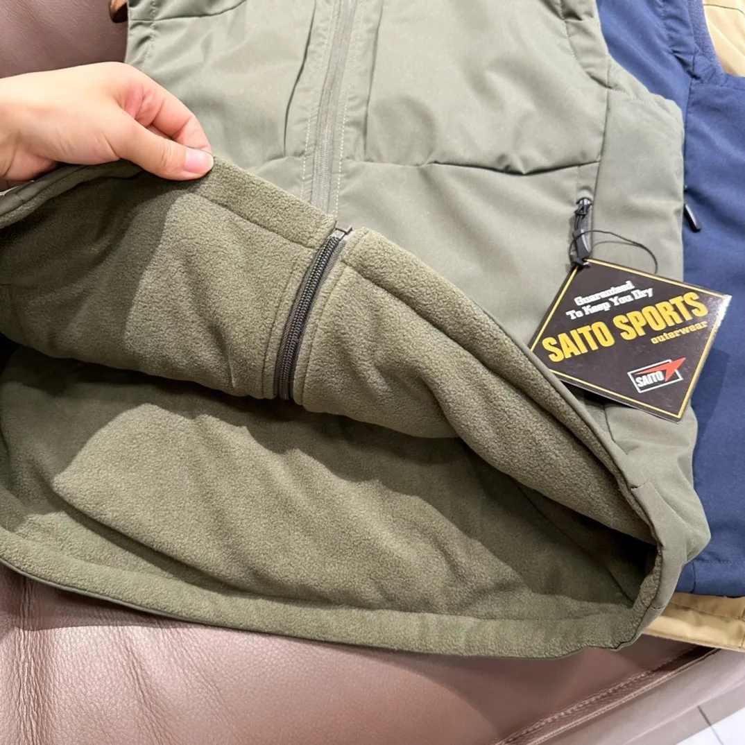 Chaleco reversible para hombre con tela RPET, chaqueta térmica sin mangas para exteriores de invierno, abrigo ecológico con múltiples bolsillos