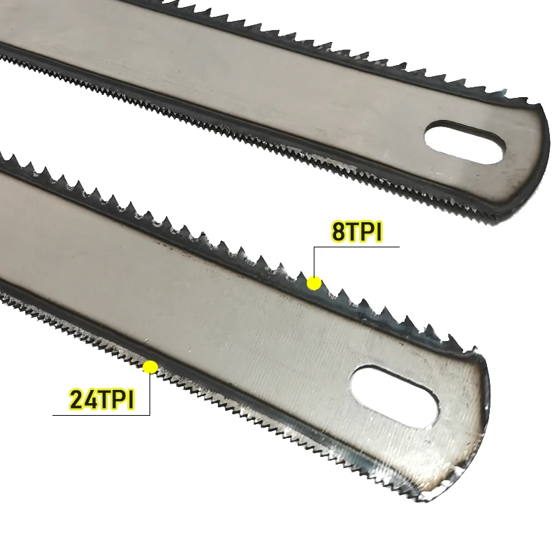 12" Double Teeth Hacksaw Replacement Blades 8T/24T  Fine/Coarse Teeth 300mm Hand Saw Blade for Cutting Wood Metal